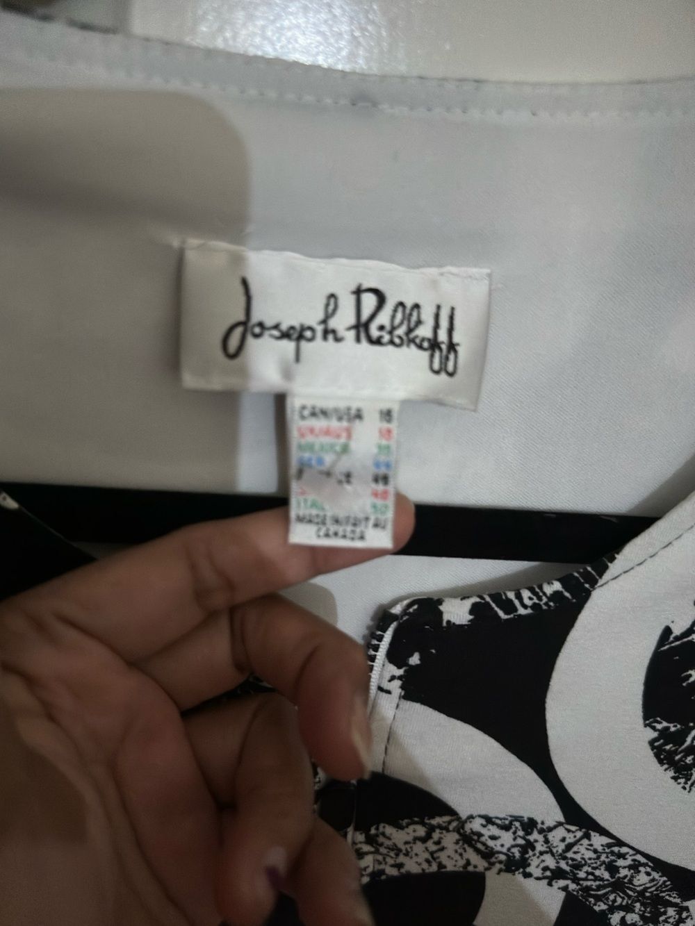 Joseph Ribkoff Black & White Circle-Print Zip Jacket - Picture 7 of 9